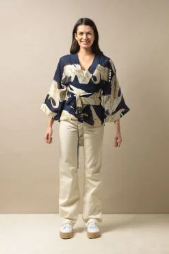 Hot One Hundred Stars Stork Navy Obi Belt