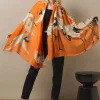 New One Hundred Stars Stork Orange Scarf