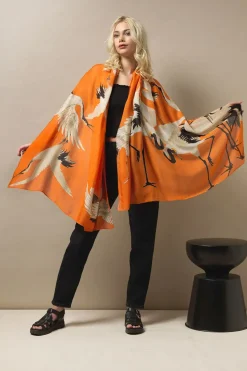 New One Hundred Stars Stork Orange Scarf