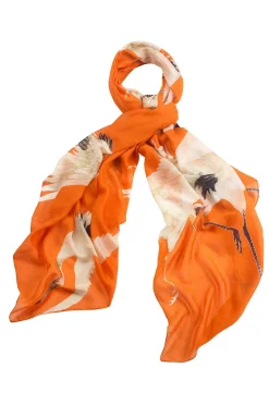 New One Hundred Stars Stork Orange Scarf