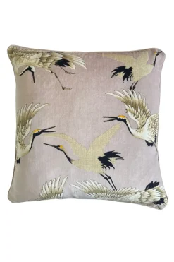 Sale One Hundred Stars Stork Plaster Pink Square Velvet Cushion