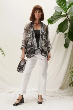 One Hundred Stars Sunburst Grey Kimono