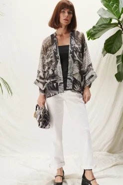 One Hundred Stars Sunburst Grey Kimono