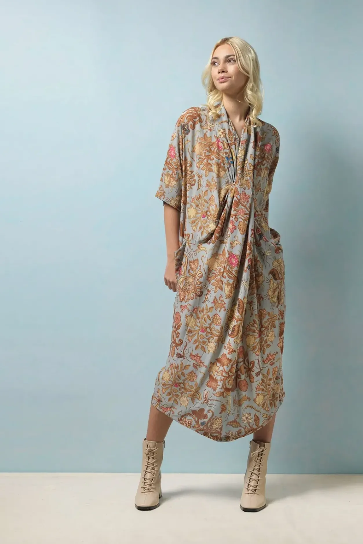New One Hundred Stars Tudor Rose Grey Rachel Dress