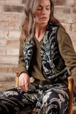 Sale One Hundred Stars Vintage Damask Black Gilet