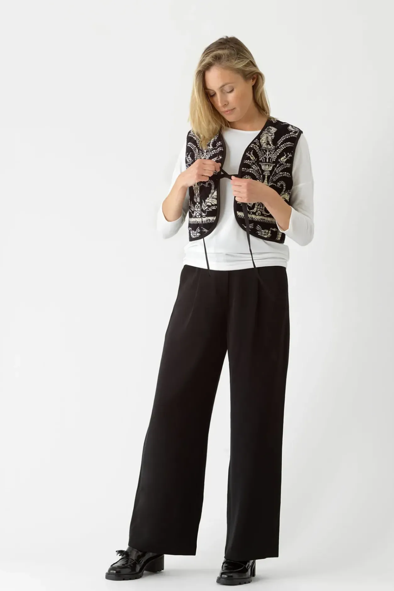 Sale One Hundred Stars Vintage Damask Black Gilet