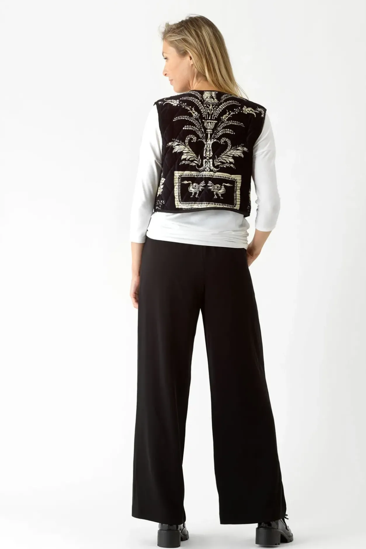 Sale One Hundred Stars Vintage Damask Black Gilet