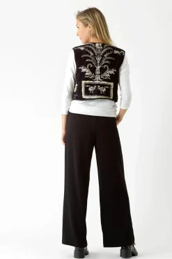 New One Hundred Stars Vintage Damask Black Gilet