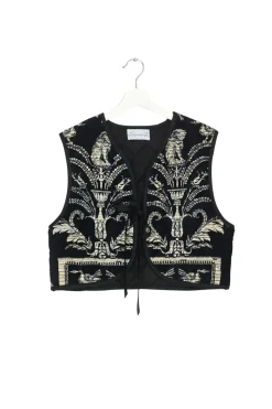 New One Hundred Stars Vintage Damask Black Gilet