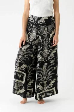 Clearance One Hundred Stars Vintage Damask Black Palazzo Pant