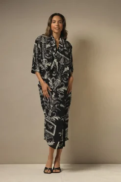Online One Hundred Stars Vintage Damask Black Rachel Dress