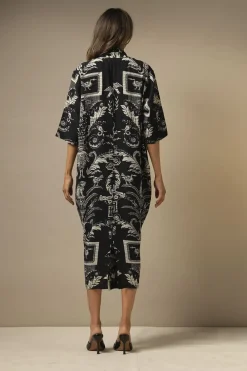 Online One Hundred Stars Vintage Damask Black Rachel Dress
