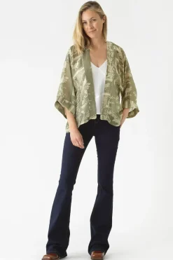 Clearance One Hundred Stars Vintage Damask Sage Kimono
