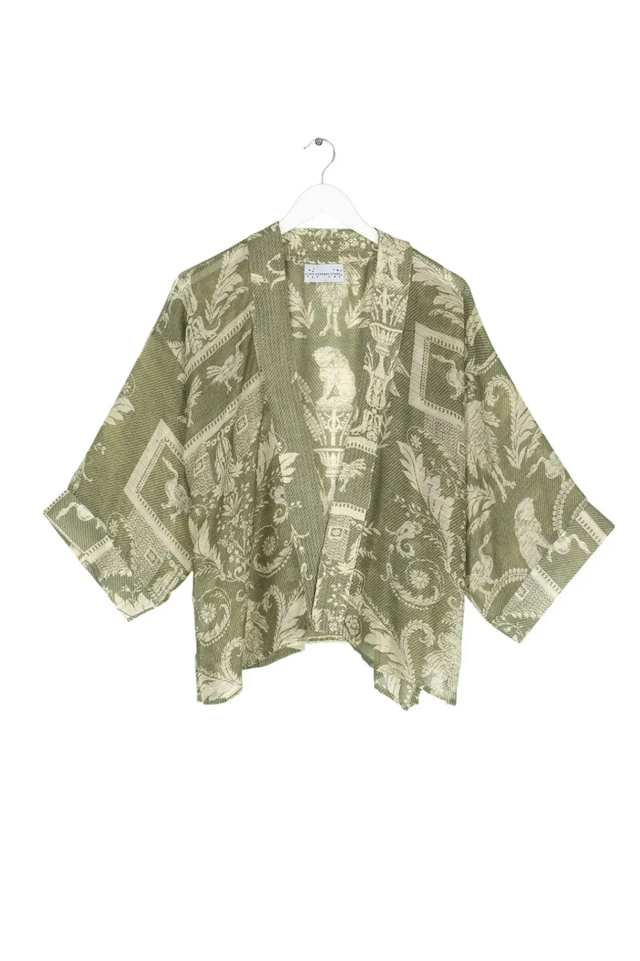 Clearance One Hundred Stars Vintage Damask Sage Kimono