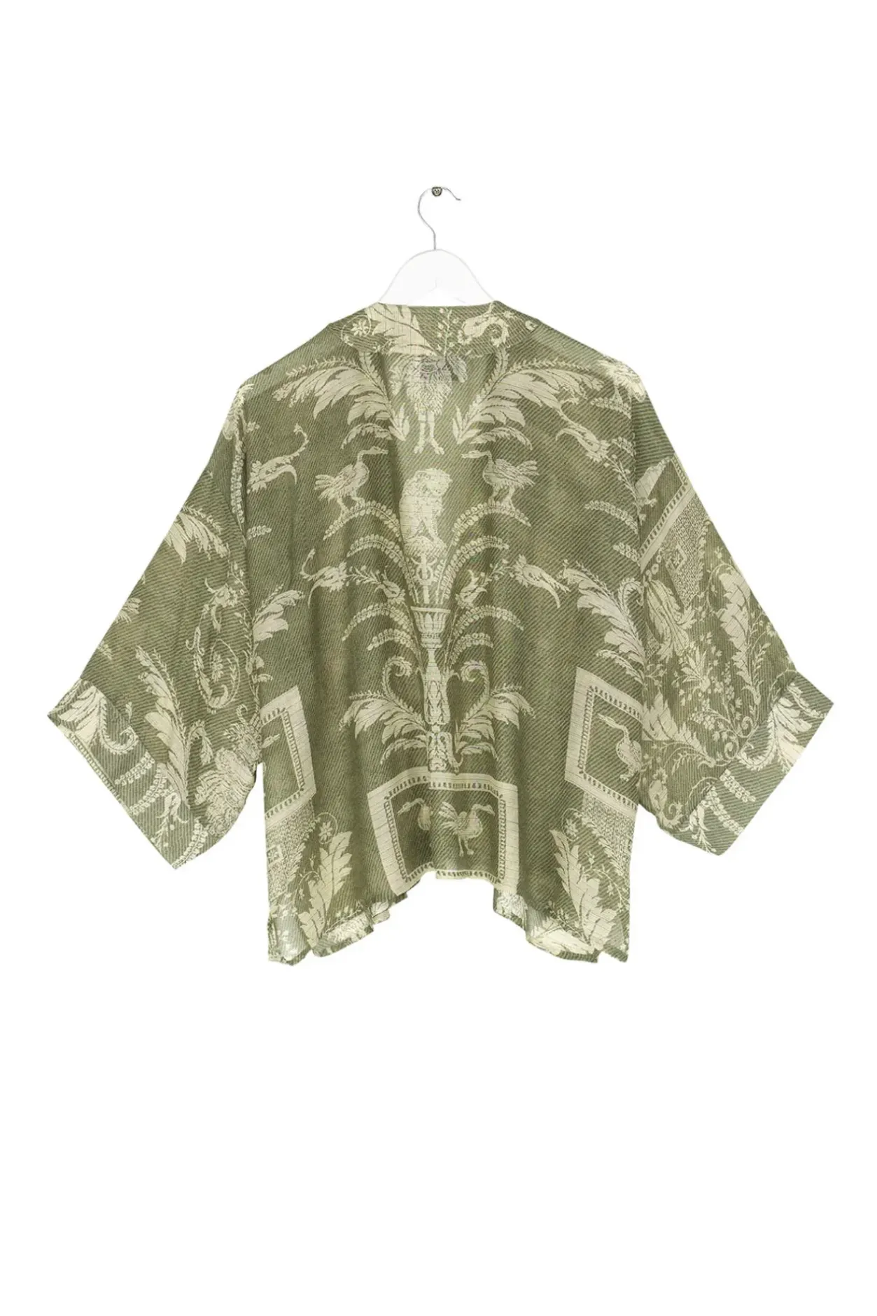 Clearance One Hundred Stars Vintage Damask Sage Kimono